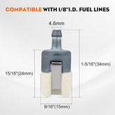 10-Pack 125-527 Fuel Filter for Echo PB250 PB250LN PB200 PB2100 PB2155 PE200 PE2100 PE211 ES210 ES250 Blower Mantis 7222 722E 7222M 7225 Tiller # A369000480